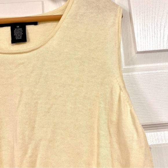 Vintage 90’ I.B Diffusion PLUS 1X 2PC Sweater Womens yellow Sequin embroidered - Picture 6 of 10